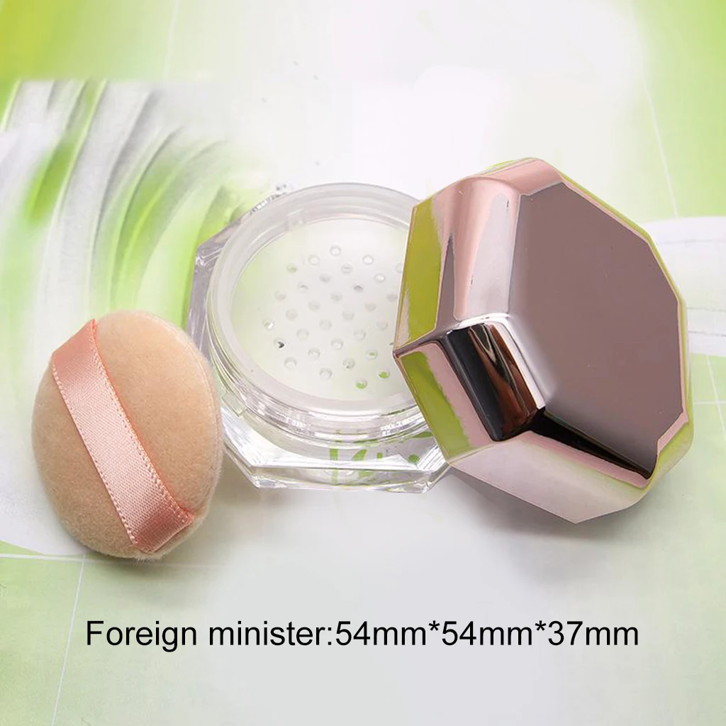 Empty Makeup 8ML 0.28OZ with Puff Loose Compact Case Cosmetic Jars Travel Sifter and Lid