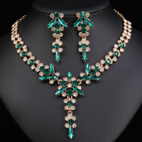 3pcs Palace Style Necklaces and Earrings Exquisite Jewelry Accessories for Brides Weddings and Decorations for Banquet Dresses