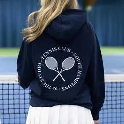 South Hamptons Tennis Club Vintage Style Women Autumn Winter Hoodies Long Sleeve Loose Cotton Thick Fleece Warm 90s Sweatshirts