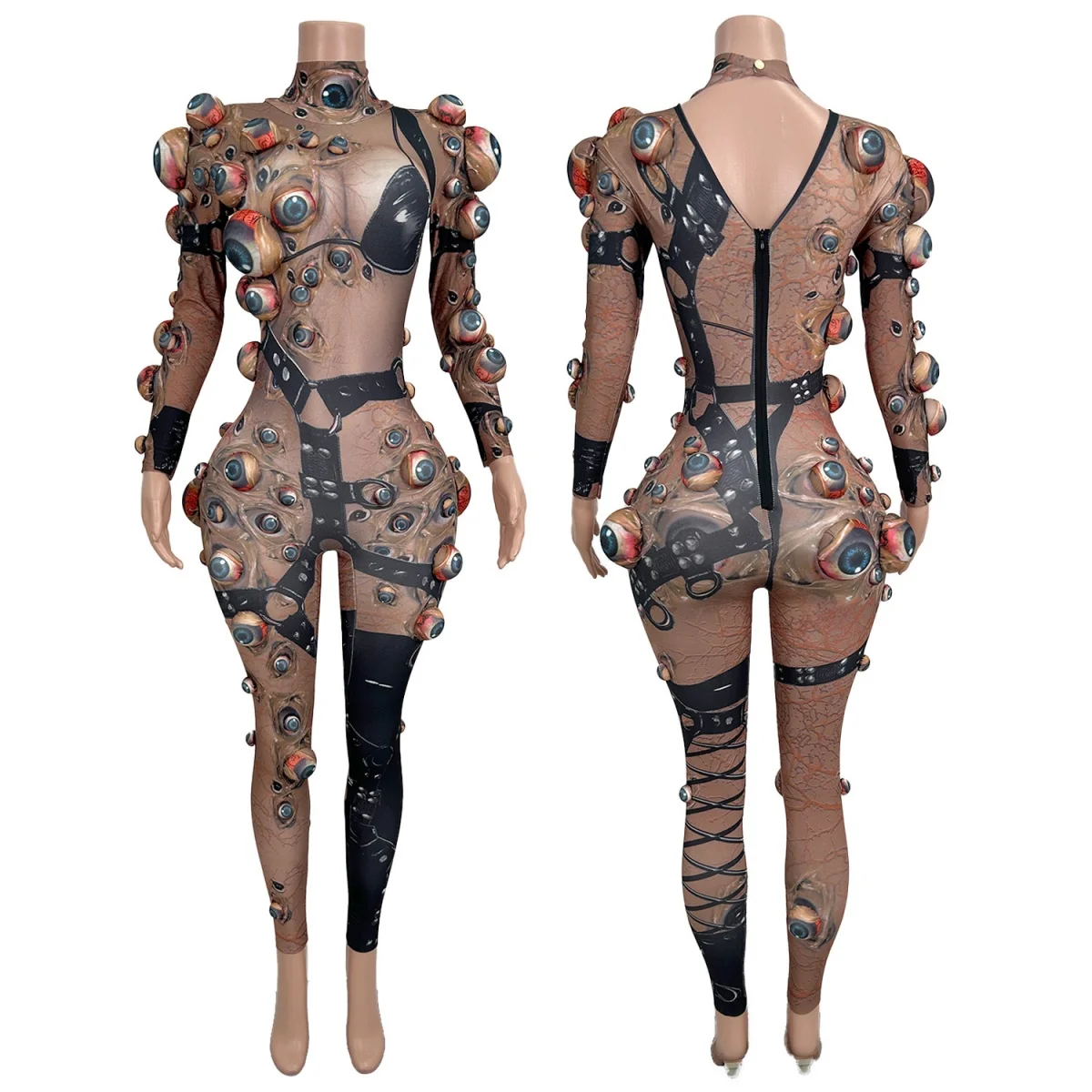 Halloween Jumpsuit Creepy Onesie For Men Women Costumes Group Horror Party Theme Scary Couple Outfit Bar Stage Show Wear Yanjing