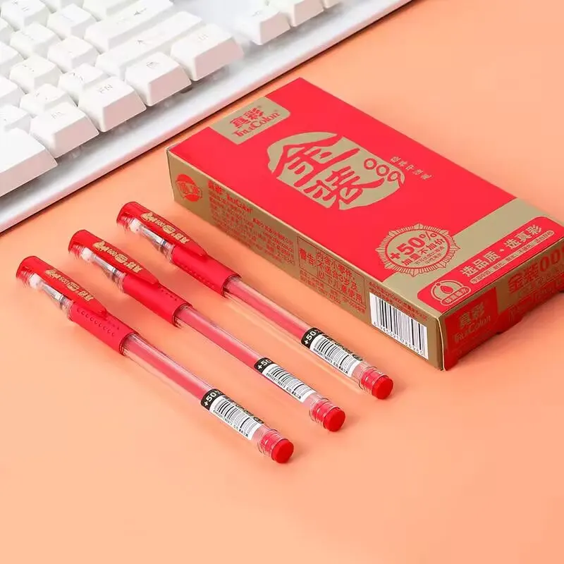 12 قطعة أقلام هلام توقيع أقلام أقلام 0.5 مللي متر أسود/أحمر المتقدمة رصاصة يميل السلس لوازم التعلم امتحان طالب اللوازم المكتبية