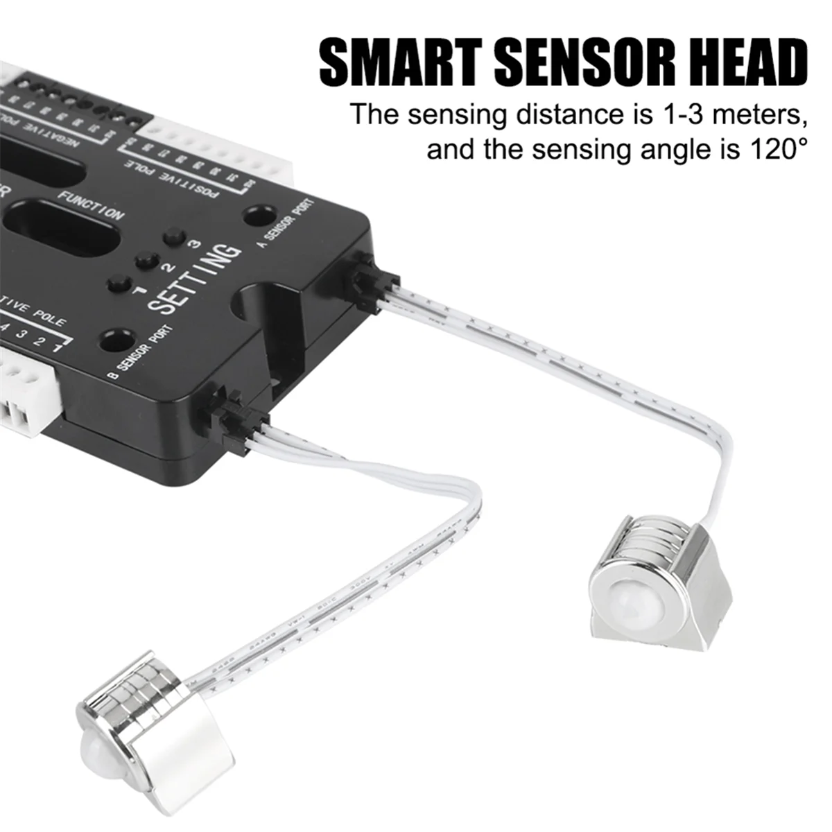 Abzv-para escadas tira flexível interior led sensor de movimento 32 canais brilho ajustável dc 12v 24v controlador de luz da escada