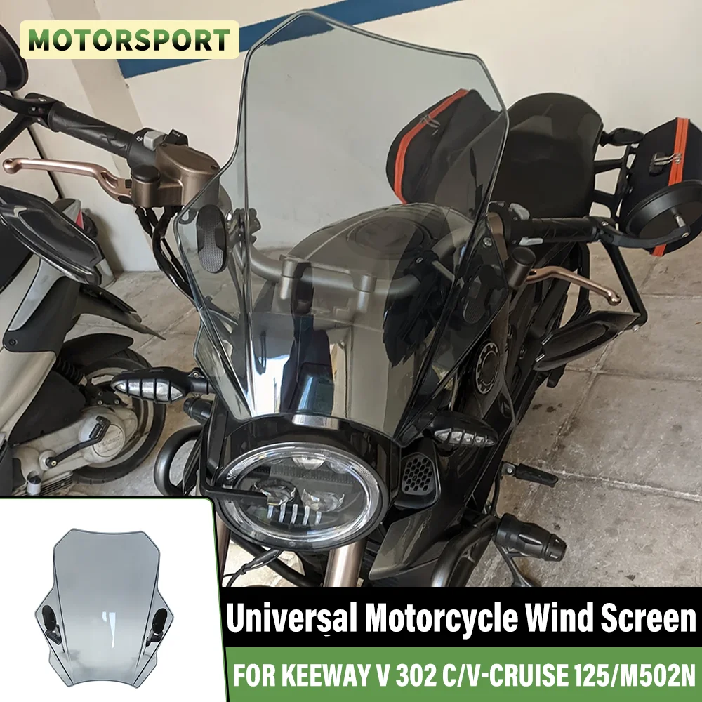

FOR KEEWAY V 302 C/V-CRUISE 125/M502N Motorcycle Universal Front Windshield Cover Wind Screen Round Headlight Air Wind Deflector