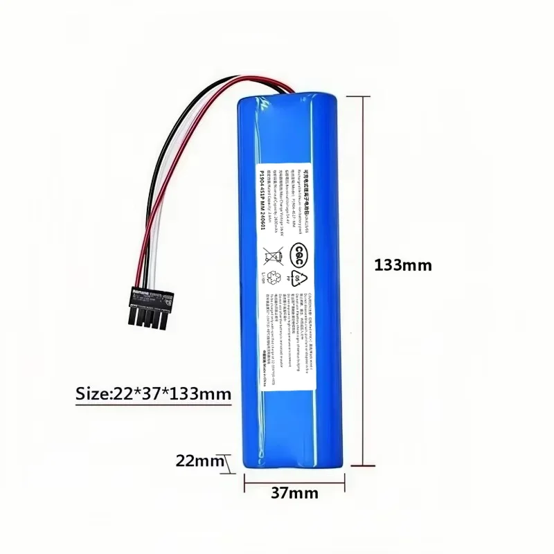 بطارية بديلة 14.4 فولت 3500 مللي أمبير NR18650 MH1-4S1P-SC لـ Xiaomi Mijia Mi Robot Vacuum-Mop P كنس التطهير.