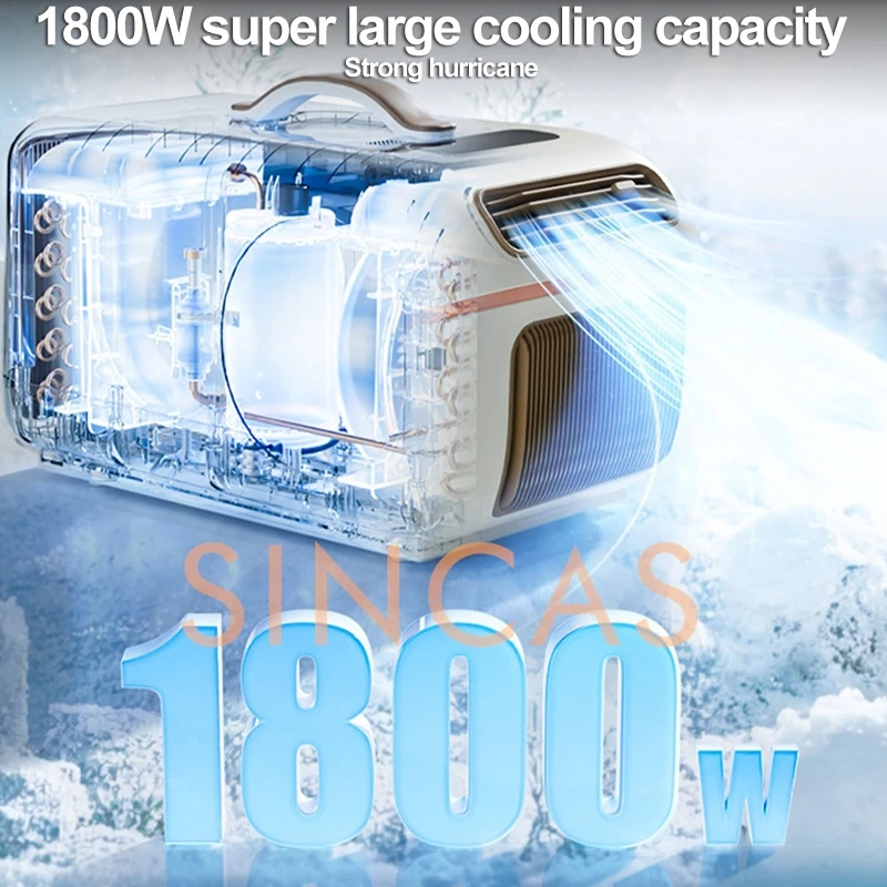 Condizionatore d'aria portatile dual mode 1800w Compressore Raffreddamento Unità di riscaldamento Riparo esterno in stile coreano Controllo del clima Campeggio