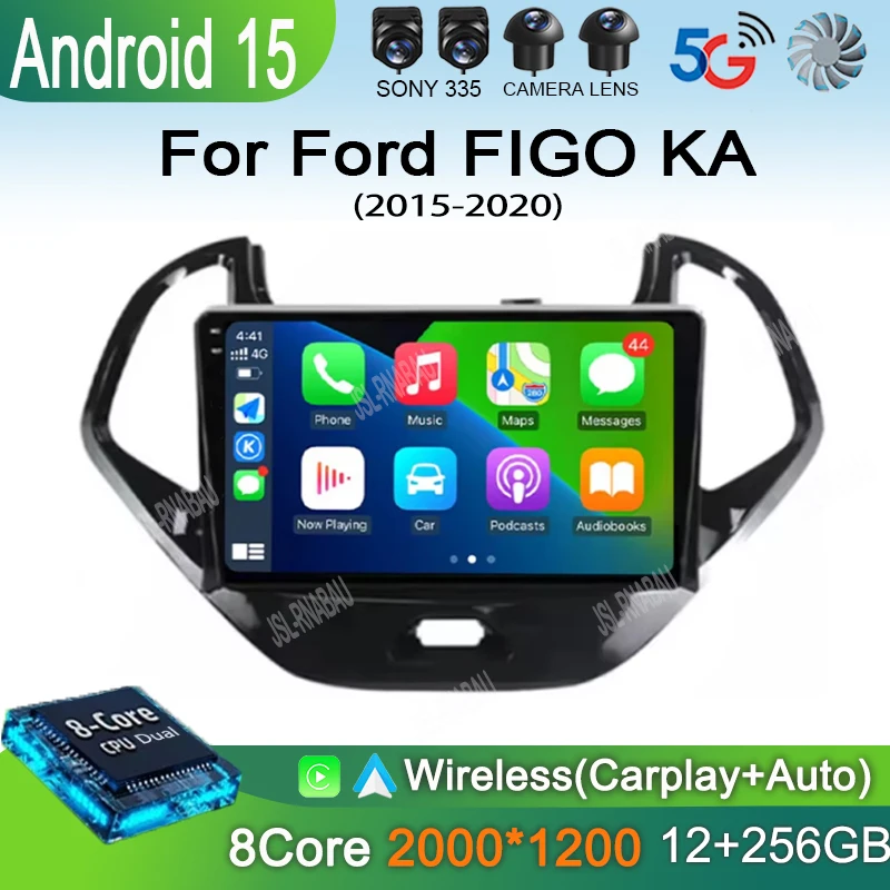 

Android 15 Carplay Auto Car Radio For Ford FIGO KA 2015-2020 Multimedia Video Player Navigation GPS DSP Audio Stereo No 2din DVD