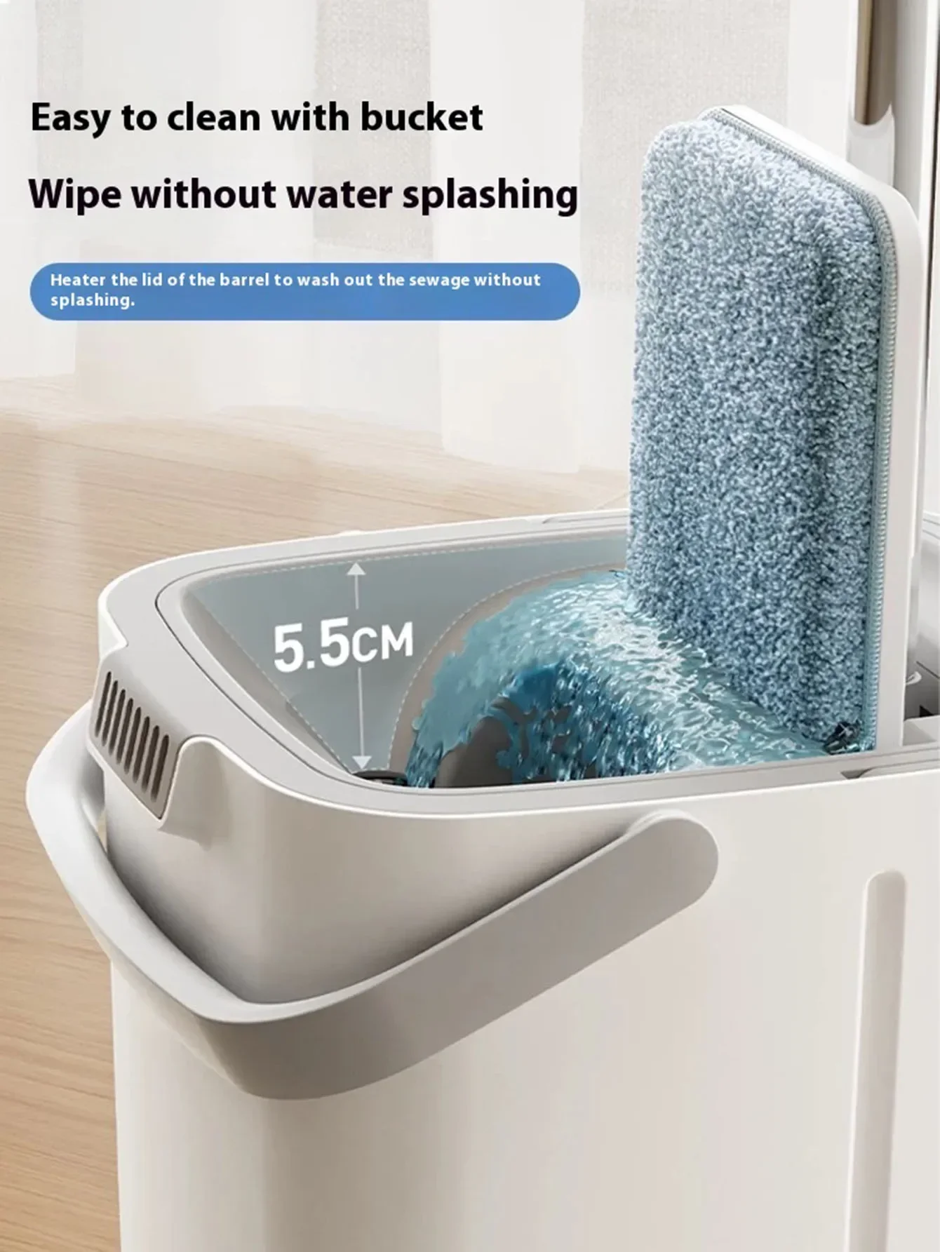 Hand Wash Free Dual-Use Mop Microfiber Dust Removal Floor Squeeze Flat Mop and Wringing Bucket Household Kitchen Cleaning Tools