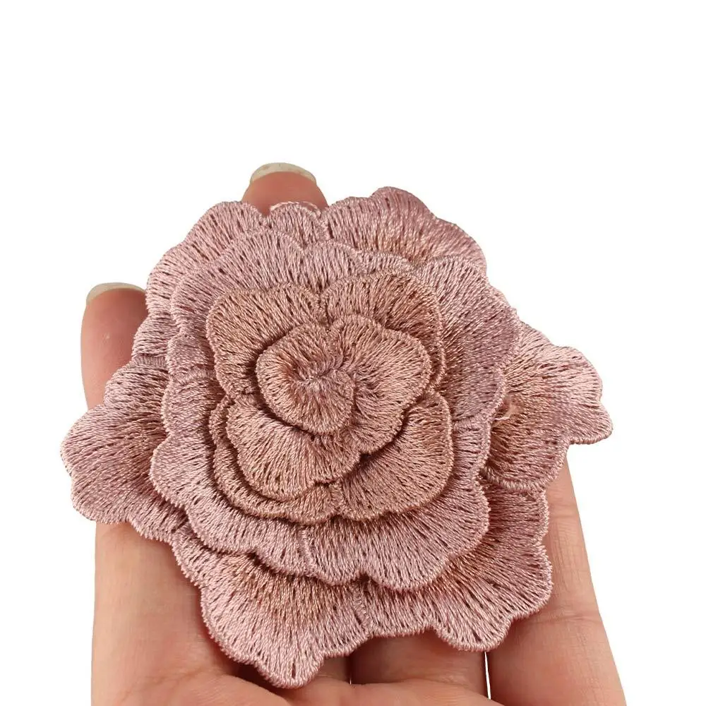 3PCS Multi-layer 3D Flowers Embroidered Appliques Handmade Exquisite Clothing Appliques Garment Decoration DIY Crafts