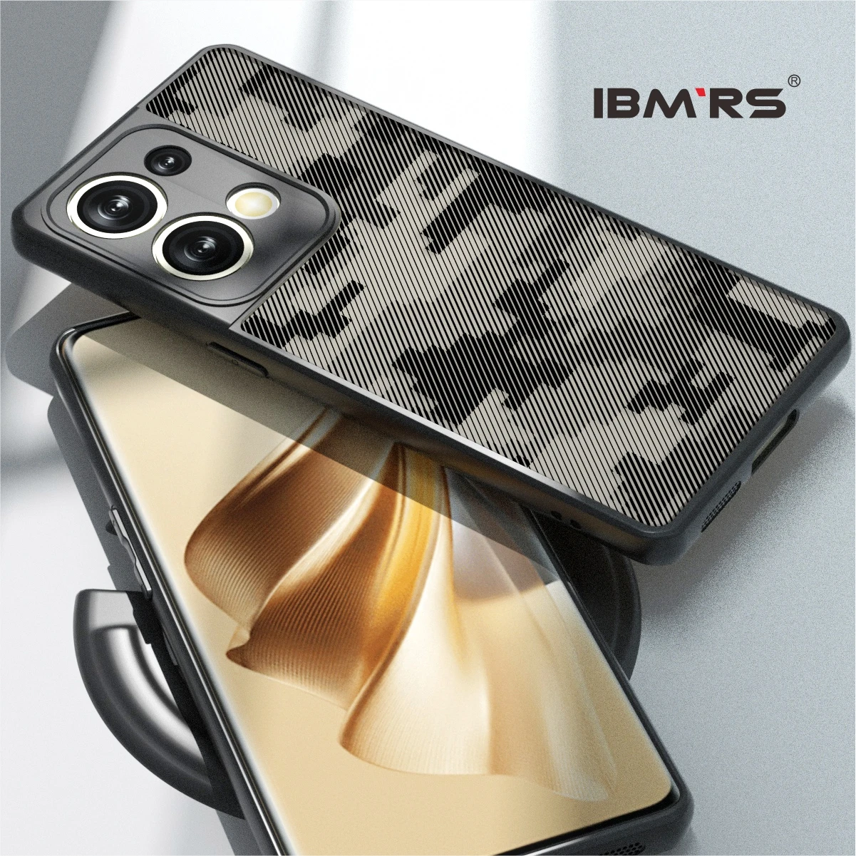 BMRS for Oppo Reno9 Pro+/9Pro Plus camo clear case, Shockproof Protective Cover