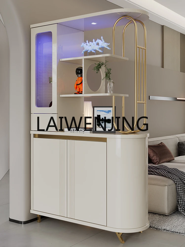 

Silent Style Entrance Cabinet Living Room Partition Modern Minimalist Cream Style Screen Small Wine Cabinet
