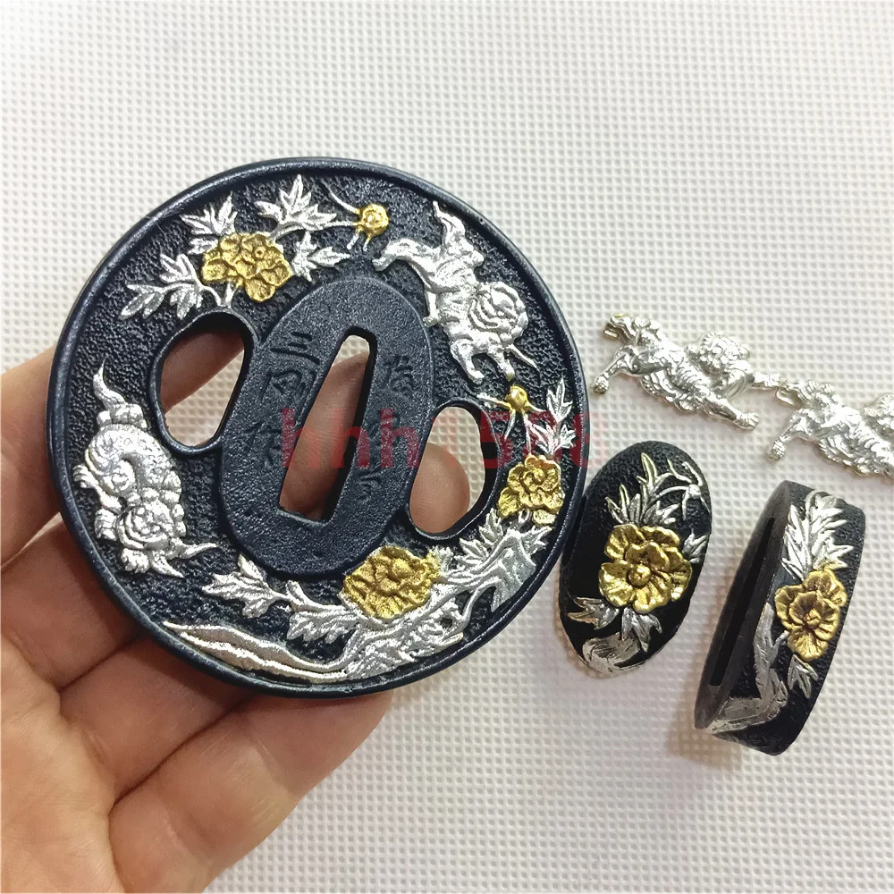A Set Nice Copper Tsuba Handguard Brass Fuchi Kashira Menuki For Japan Real Japanese Samurai Katana Sword Fitting Parts New