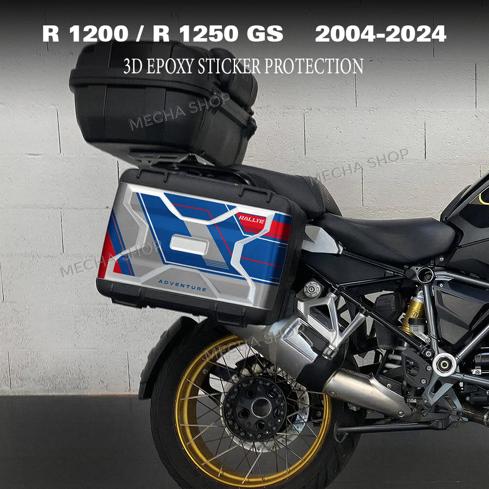 Motorcycle pannier Aluminum Alloy Box trunk Sticker Side Box Suitcases Decal For R1200GS R 1250 GS Rallye 2004-2024