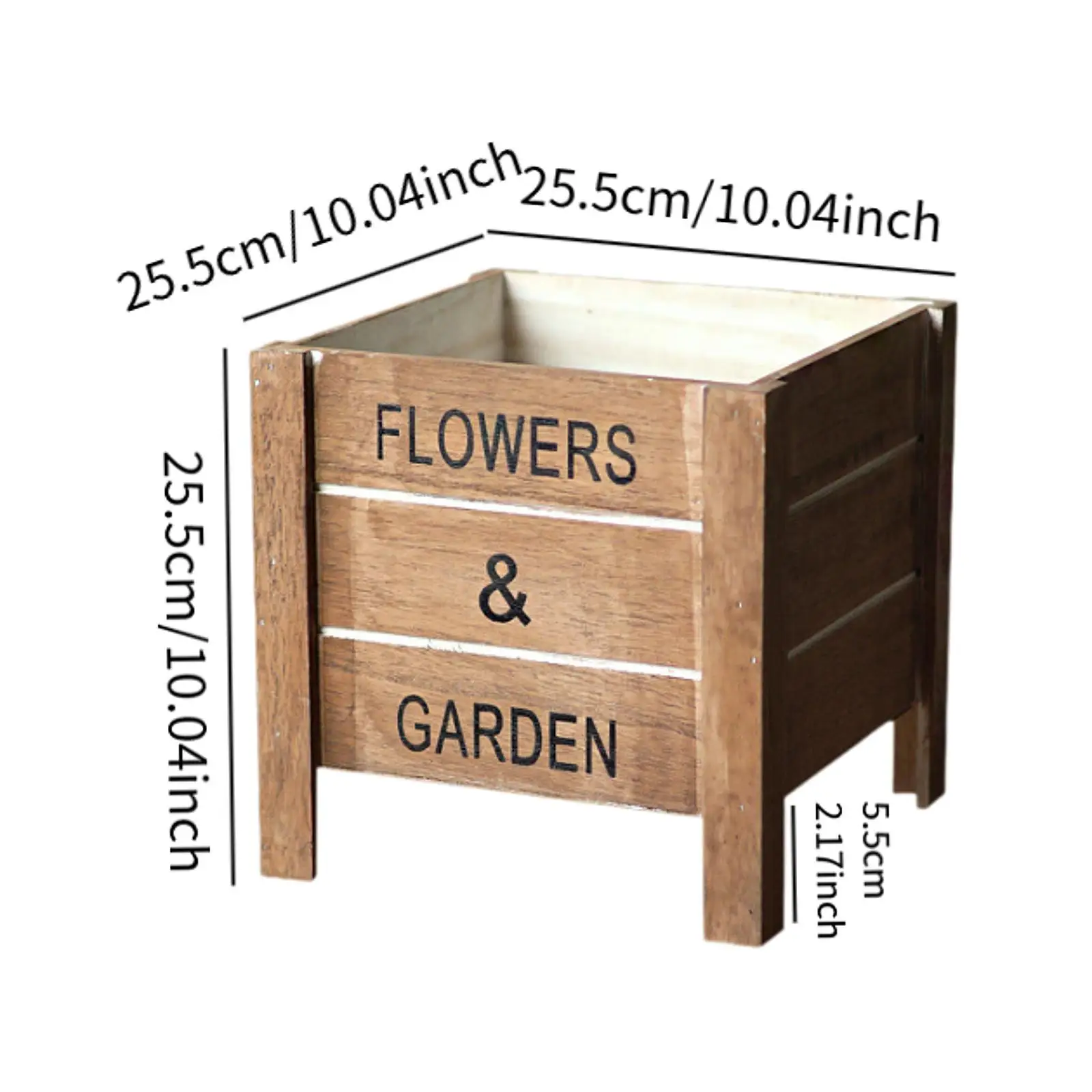 Wood Planter Box Plant Container Display Boxes Creative Micro Landscape Flowerpot for Outdoor Balcony Tabletop Decoration