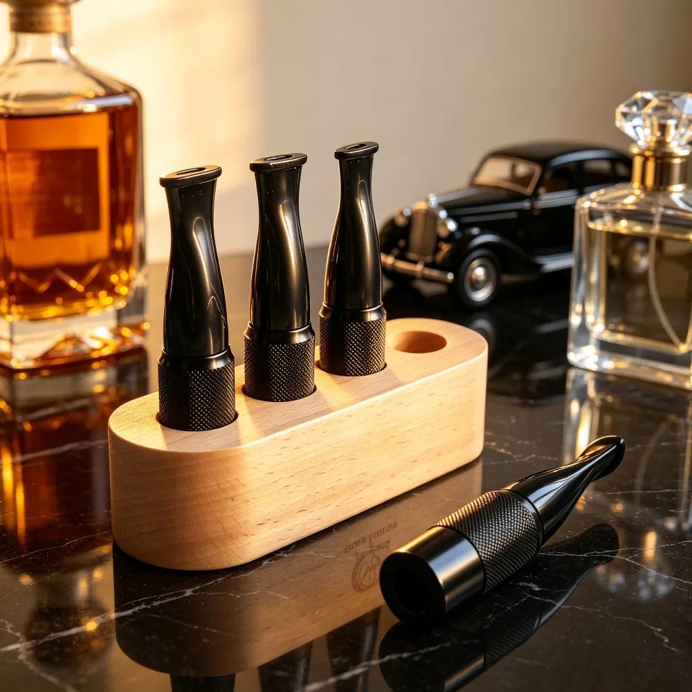 4-PC Mini Cigar Holder Set, Fits 20–32 Ring Gauge Cigarillo Mouthpieces, Cigarillo Accessories, Premium Exquisite Holiday Gift