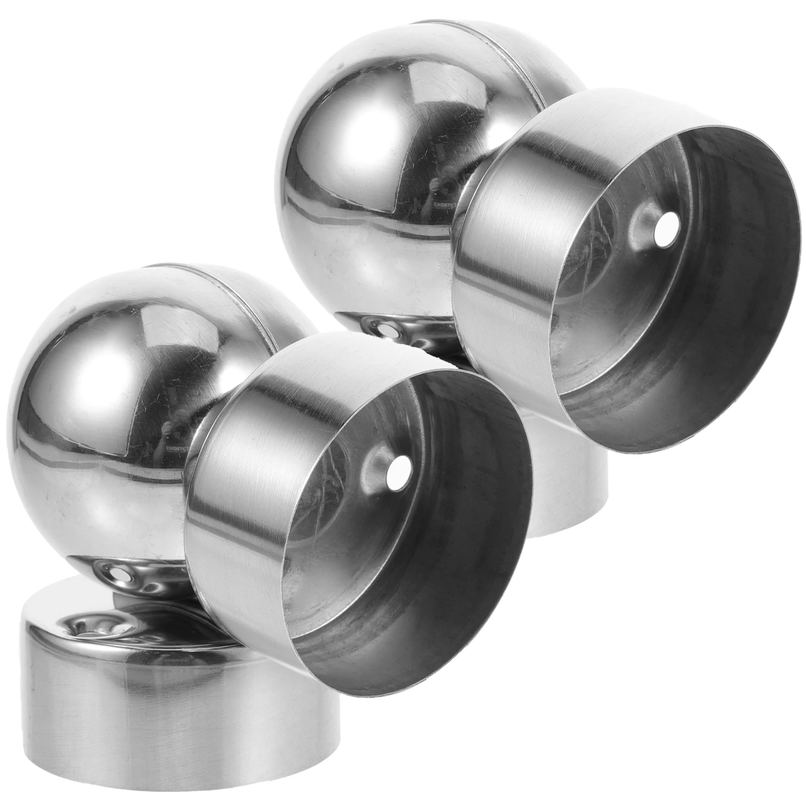 

2pcs Round Pipe Joint Handrail Connector Stainless Steel Fittings Armrest Extension Deck Stair Cable Railing Accessories Durable