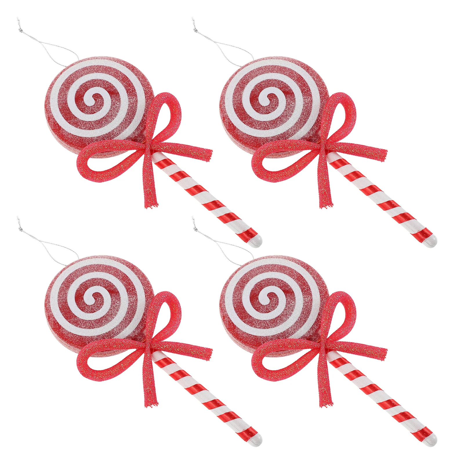 

4pcs Simulation Candy Decorations Red Lollipop Hanging Ornaments For Christmas Tree Party Decoration Photography Props Craft