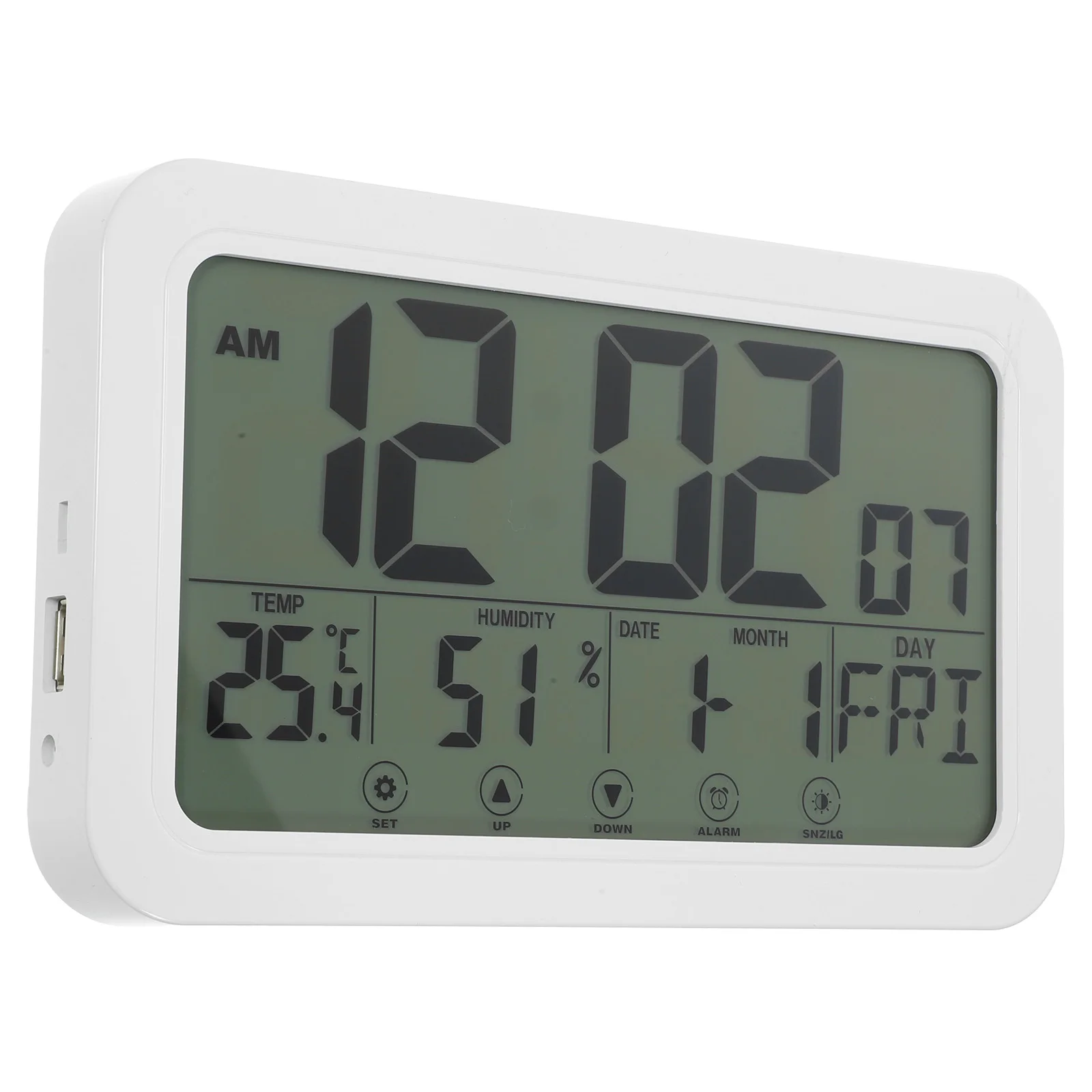 

Temperature Humidity Clock Plastic Alarm Digital Multifunction Display Self Setting Bedroom Office Decor Stylish Novel Gift