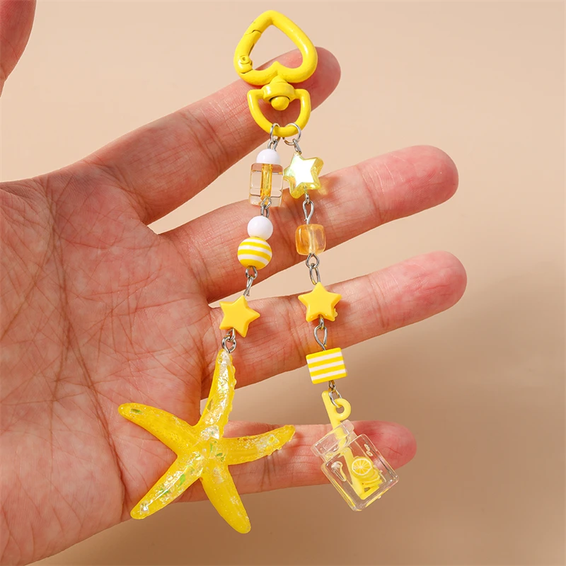 Niedliche handgefertigte Perlen-Schlüsselanhänger, Sommer-Strand-Sternfisch-Muschel-Anhänger, Schlüsselringe für Damen und Herren, Autoschlüssel, Handtaschen-Schlüsselanhänger, DIY-Geschenke – Detail 29