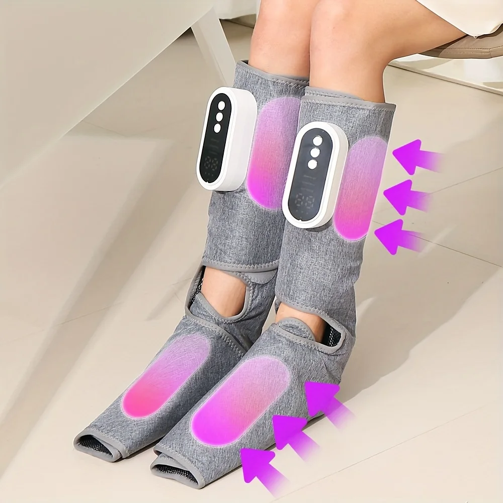 LINGTENG Electric Leg and Foot Massager, Portable Rechargeable Calf Massager, Massages Both Calves and Feet at the Same Time, Includes Foot and Leg Heating, Cordless Leg Massager, Christmas, Mother's Day, and Father's Day Gift