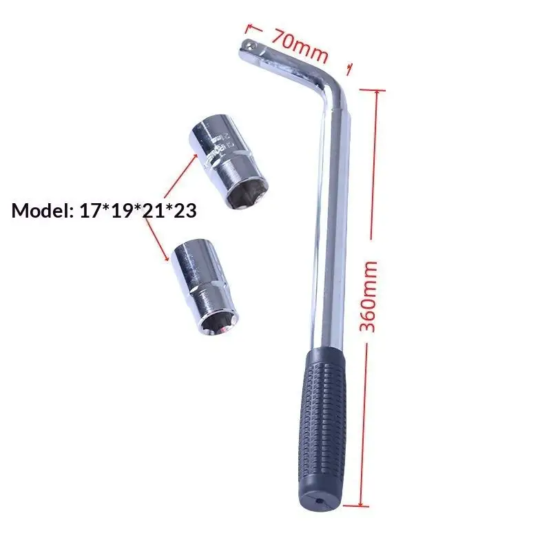 1Set Telescoping Lug Wrench Spanner Lug Wheel Wrench With Sockets Wrench Car Repair Tools 17/19, 21/23mm Motorcycle Maintenance