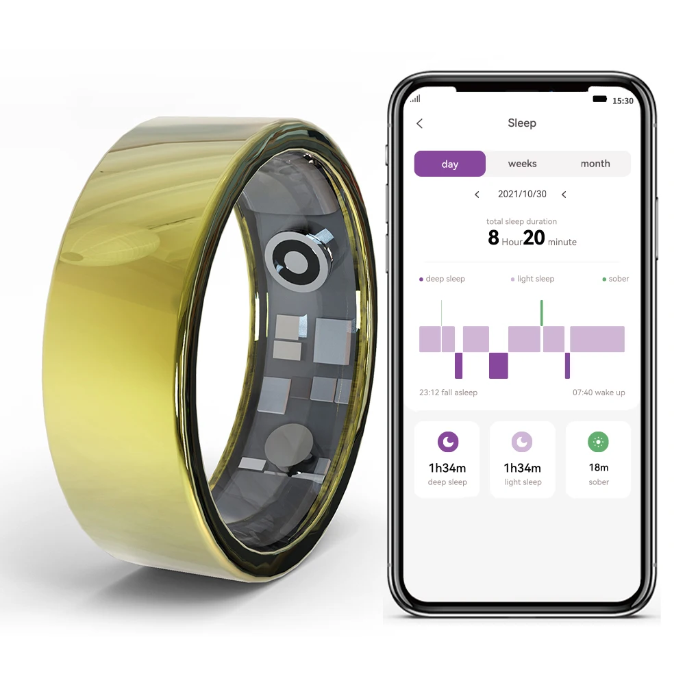 CSS R15 스마트 링, 건강한 수면 감지, 모든 심장 박동 피트니스 트래커, 스마트 링 건강