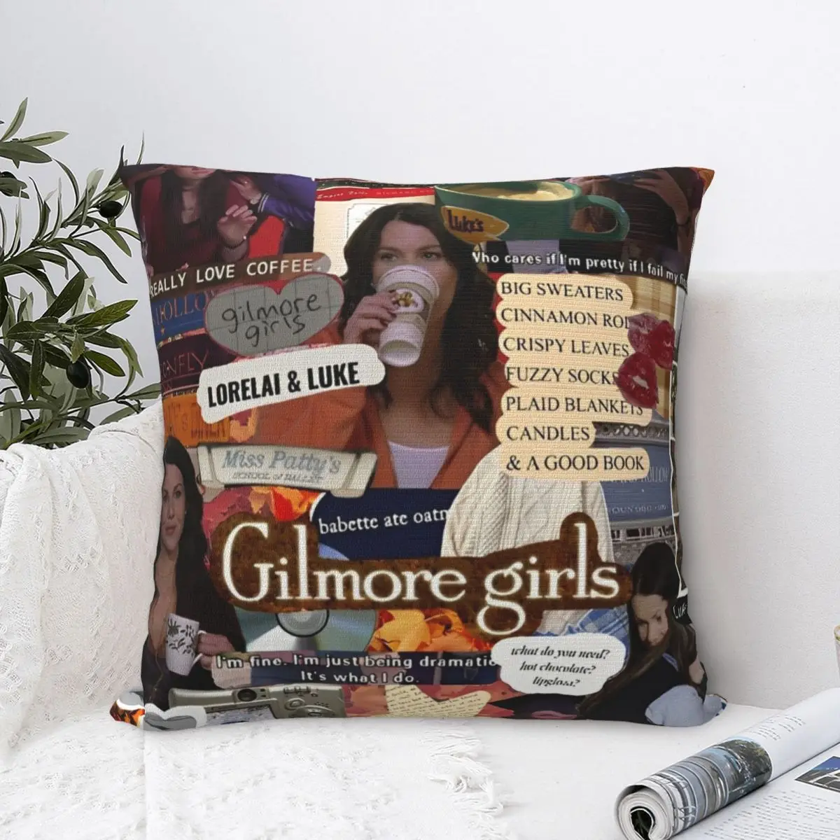 Gilmore meninas gilmore eu beber café como capa de almofada fronha para cadeira sofá decoração para casa almofada fronhas quadradas