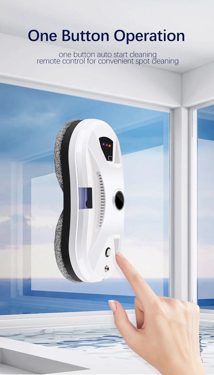W14S One Side Auto Water Spray Robot Window Cleaner Electric Glass Limpiacristales Remote Control for Home