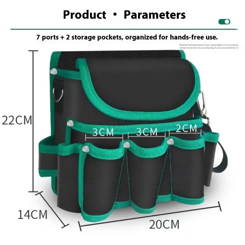Herramienta de electricista Industrial, cinturón de cintura, lona resistente, multibolsillo, bolsa de cintura para reparación de carpintero, organizador de almacenamiento duradero sólido