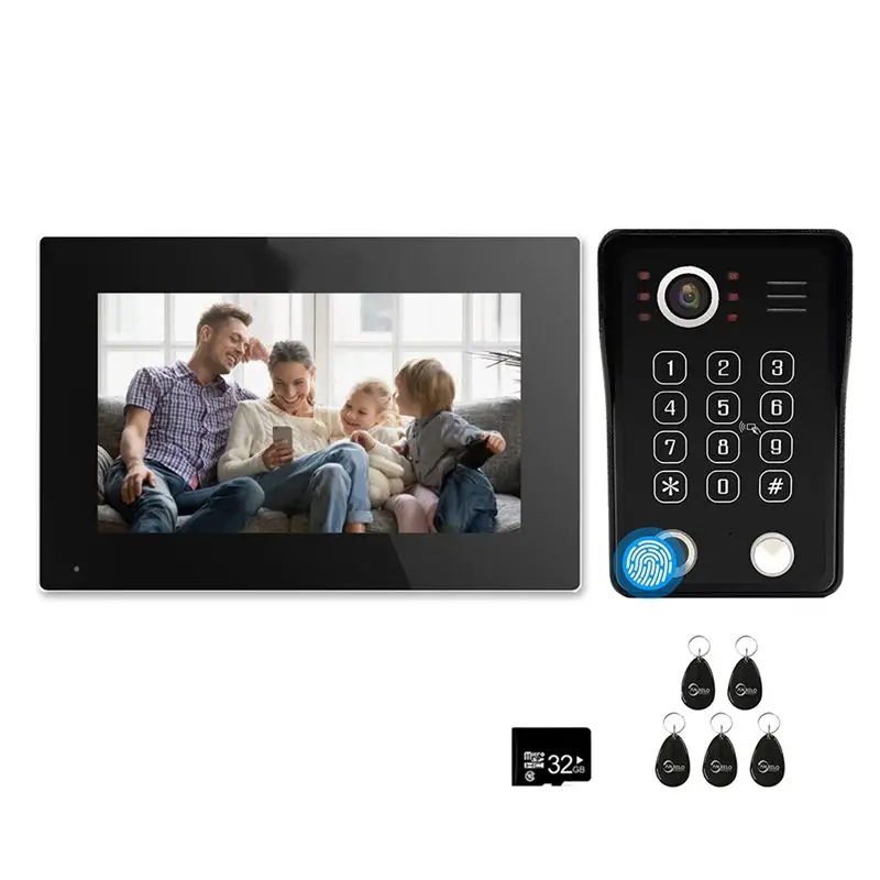 

Видеодомофон B68A с Wi-Fi, умная система видеосвязи Tuya, 1080P, разблокировка по отпечатку пальца, видеокамера для входной двери, домашний дверной звонок, вилка стандарта США