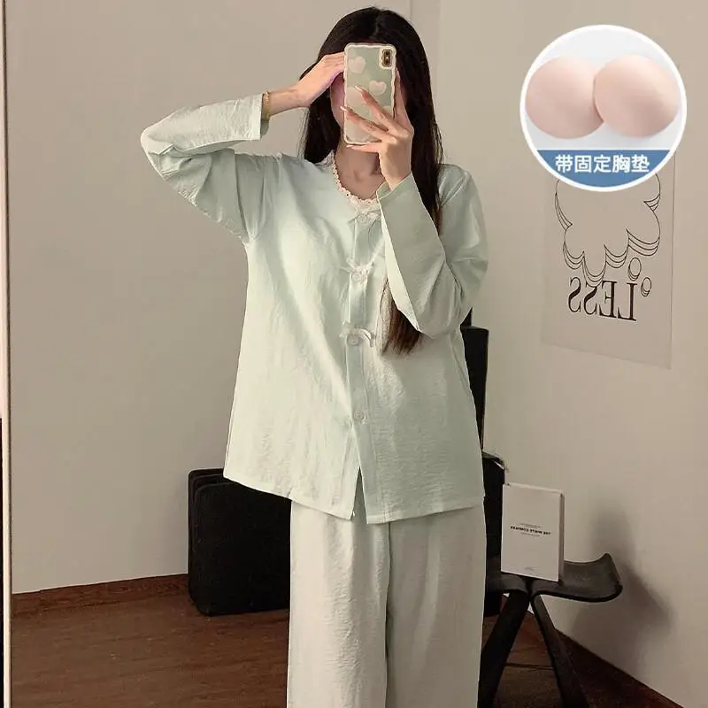 

Студенческий повседневный комплект из 2 предметов с героями мультфильмов, женская одежда, милая новая домашняя одежда в китайском стиле, которую можно носить на улице, два комплекта для женщин