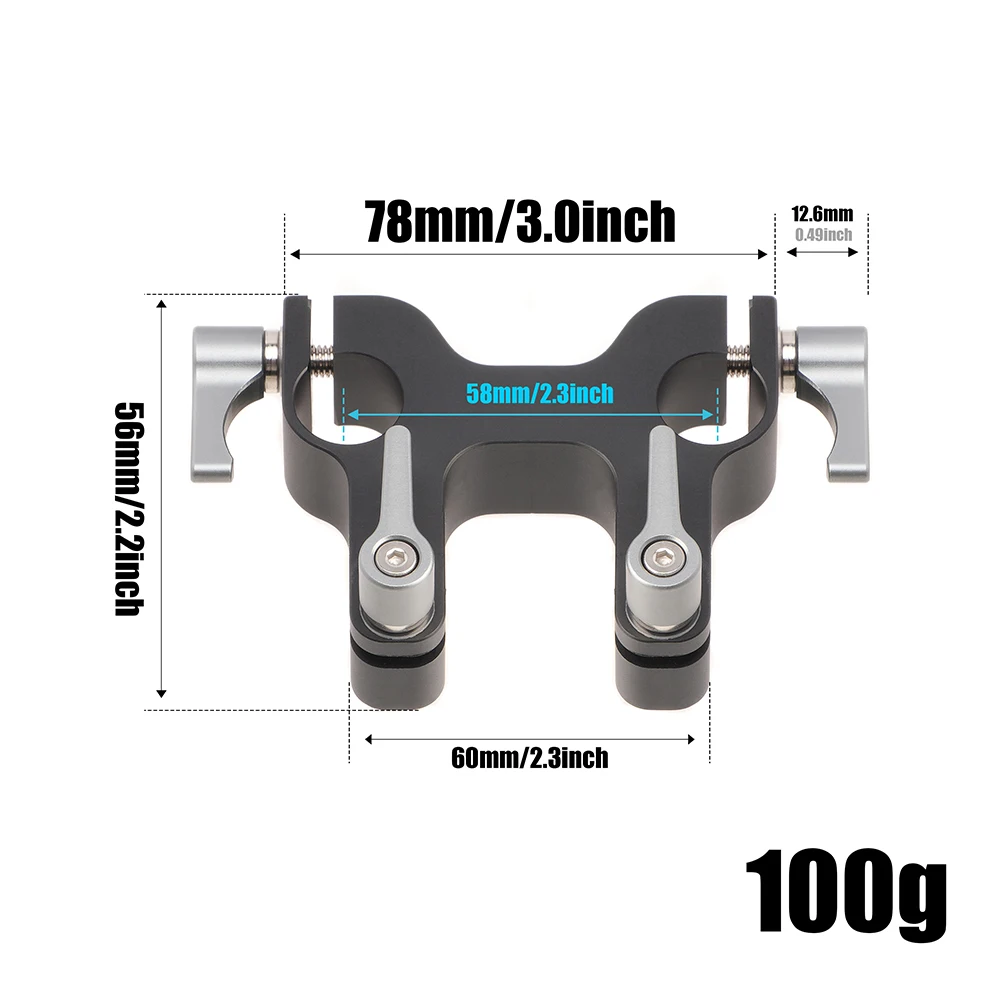 FOTGA DP3000 soporte de montaje bloque de riel abrazadera de varilla deslizante direccional para varilla de 15mm DSLR HDV sistema de plataforma abrazadera de riel de hombrera