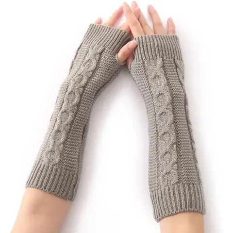 1pc Women Winter Arm Warmers Long Fingerless Mittens Gloves Wrist Warmers - Perfect for Winter!