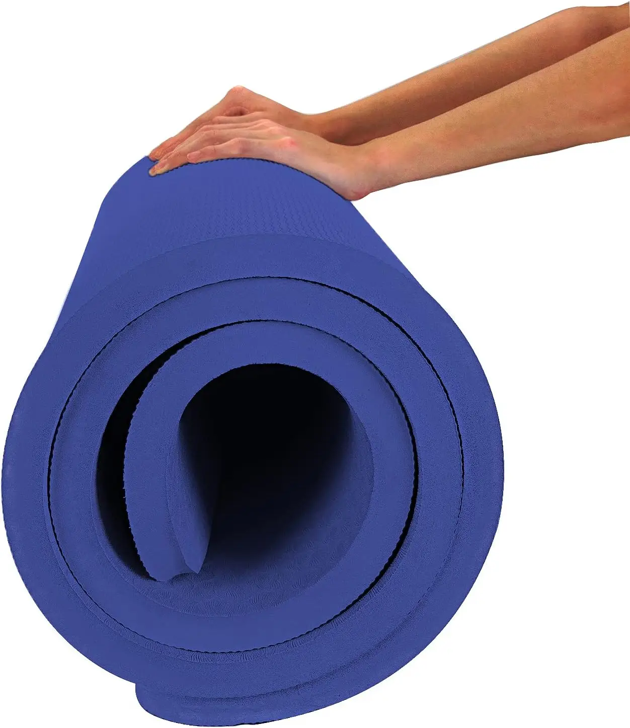

4/5 Inch TPE Yoga Mat, Large 72"L x 32"W Non-Slip Anti-Tear for Hatha Fitness & Exercise