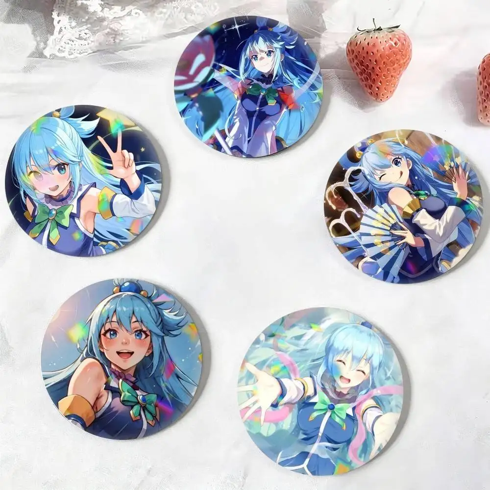Fantasy Anime K-KonoSuba A-Aqua  25 32 44 58 75mm Badges Personalized Round Brooches Pins Accessory Gift