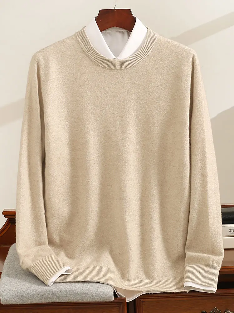 CHICUU 100% Maglione di Cachemire Da Uomo O-Collo Pullover di Base Autunno Inverno Morbido Caldo Comodo Fondo Cashmere Maglieria di Alta Qualità