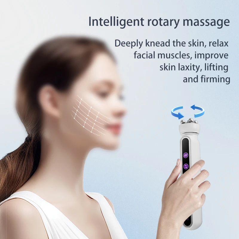 Electric Face Heating Rotator Facial Micro-current Beauty Instrument Face Lift Roller Massager Skin Tighten Beauty Devices