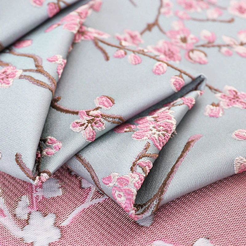 100x145cm Brocade Jacquard Fabrics Embroidery Flowers Cheongsam Kimono Materials For Sewing Dress Bag DIY Clothing Supplies