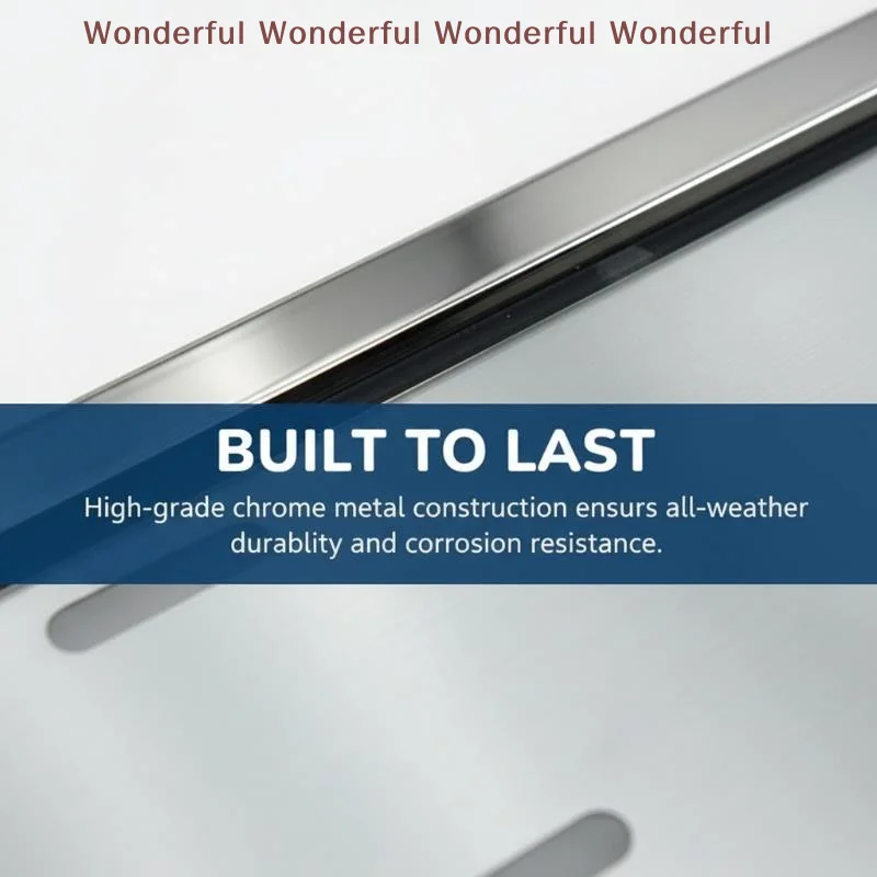 

Chrome Stainless Steel License Plate Frame Universal Car Cover Anti Rust Stylish Plate Holder for Sedans SUVs Trucks