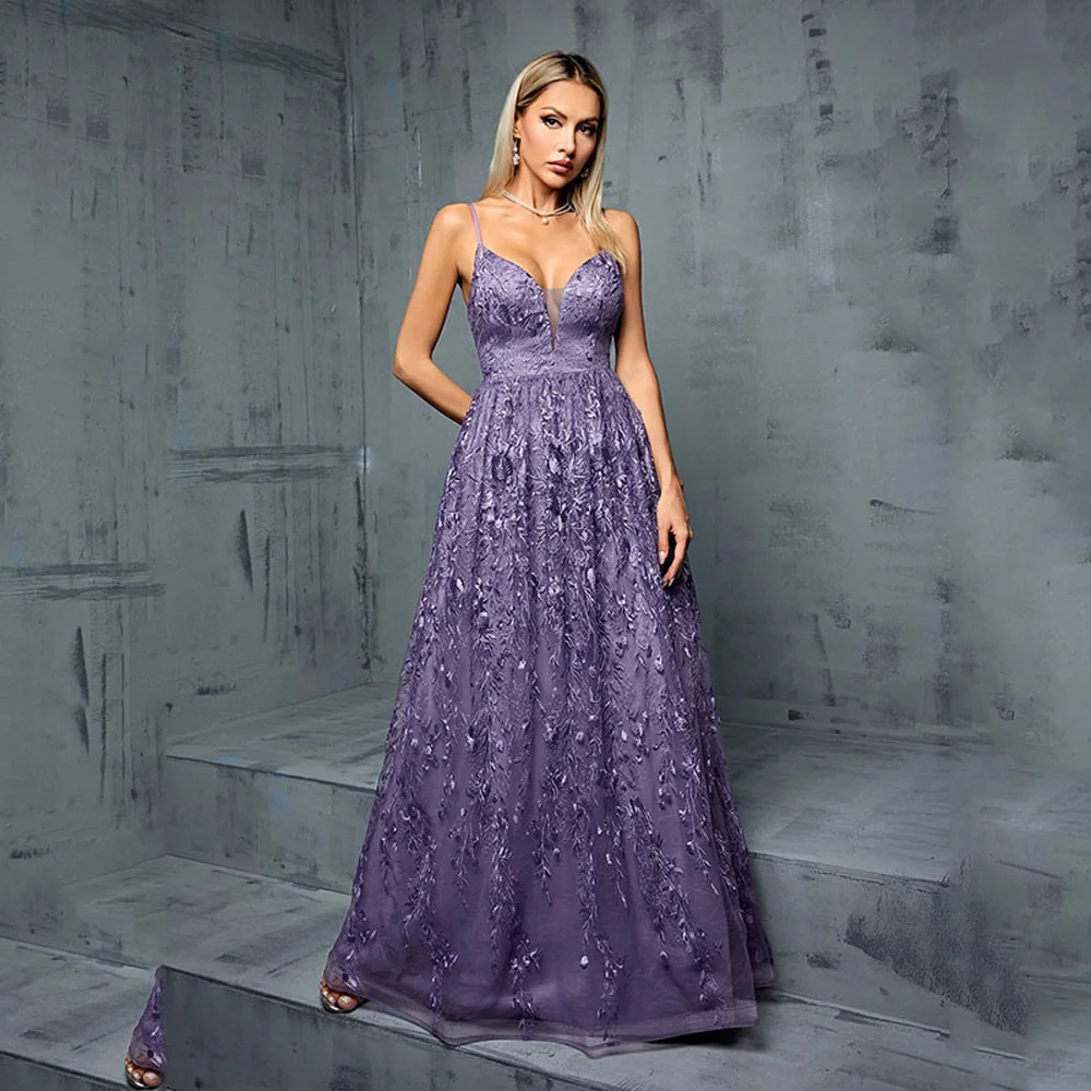 

Purple Blue Playing Performance Dress Wedding Korea Halter Long Prom Sharon Happy Evening Dresses Trend 2025 Elegant Gowns Sexy
