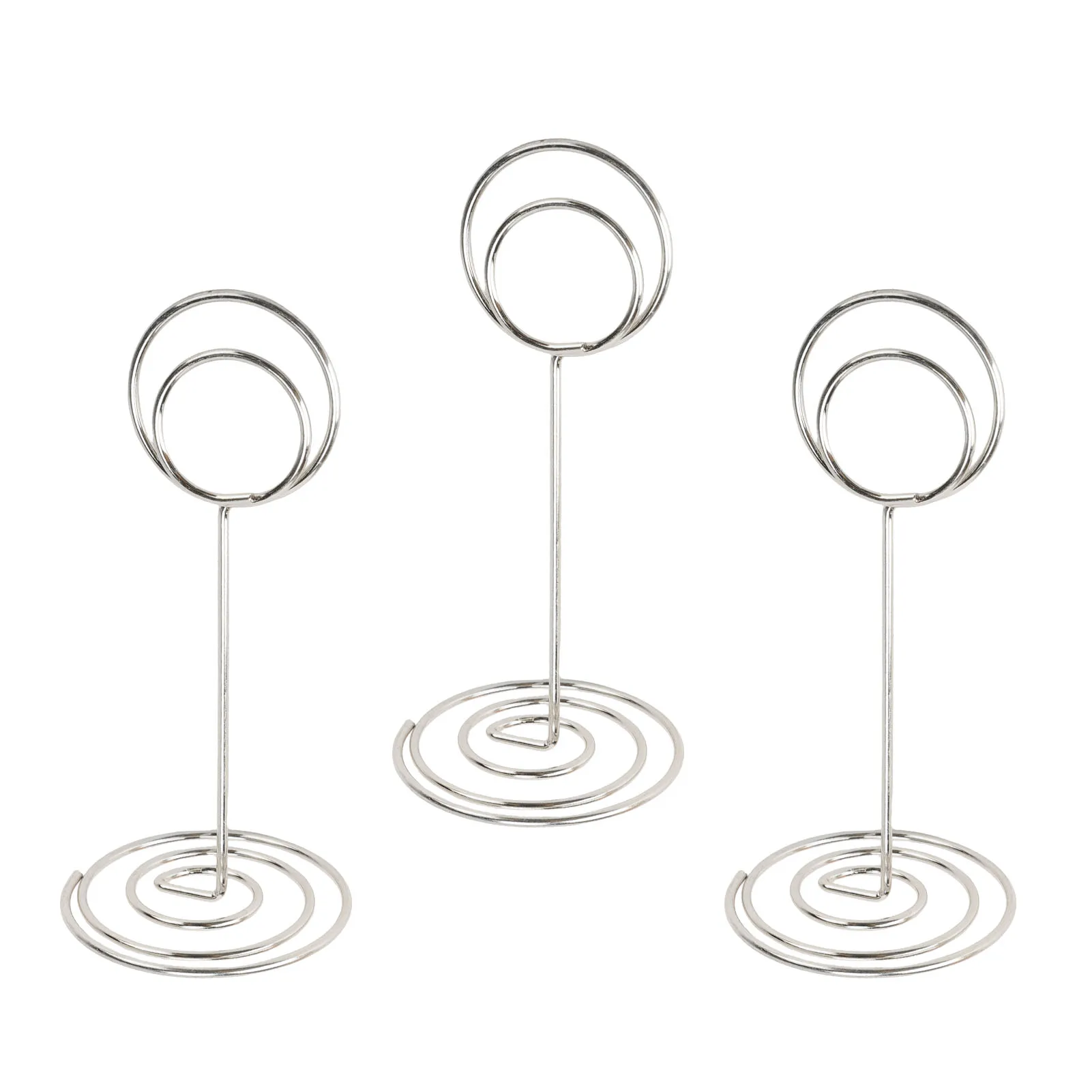 20 Pcs Table Number Holder 85mm Round Iron Place Card Holder Desktop Photo Memo Stand for Wedding Party Graduation Office