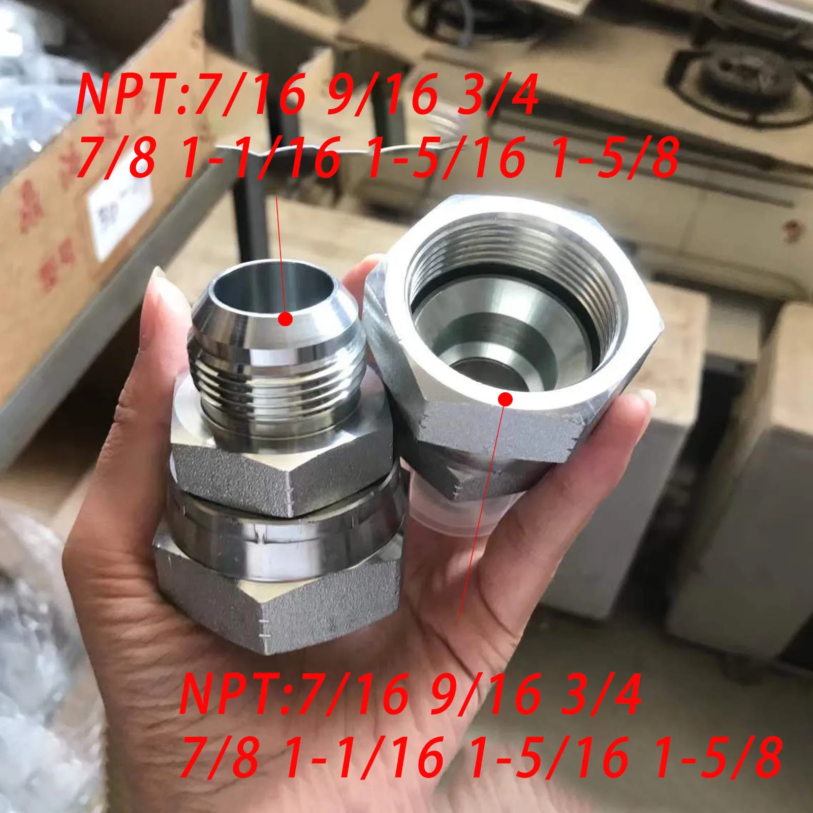 2J 2J9 2J4 3J Hydraulic Adapter Union 74 Degree Internal External Thread Conversion Joint High Pressure Oil Pipe Fittings