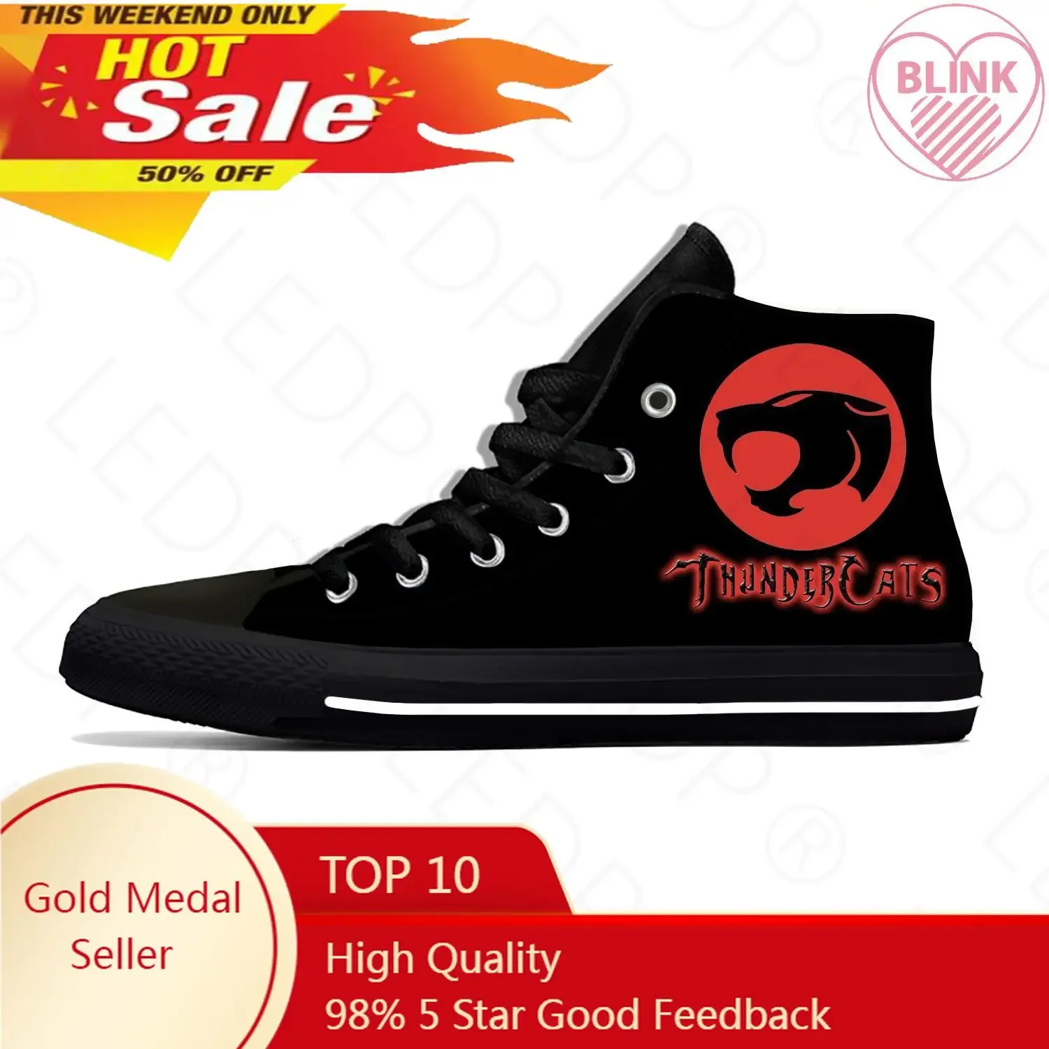 Hot Thundercats Anime Cartoon Manga Fashion Board Shoes High Top Lightweight Casual Shoes  Breathable Men Women Summer Sneakers