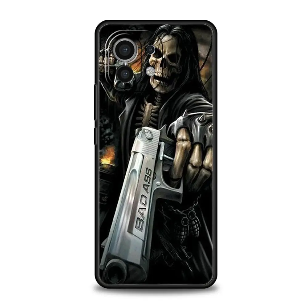 해골 해골 잔인 사신 패션 전화 케이스 Xiaomi 14 13T 12T Pro 12 13 11 Ultra Mi Note 10 Lite 10T Pro 11T 11i 9T 커버