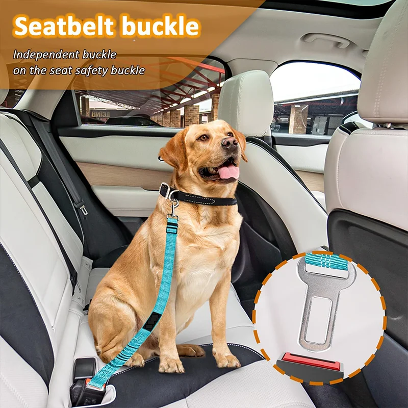 Removable Dog Seat Belt Harness for Car, 3 in 1 Pet Dog Car Seatbelt Leash Retractable Restraint Secures to Vehicle Headrest