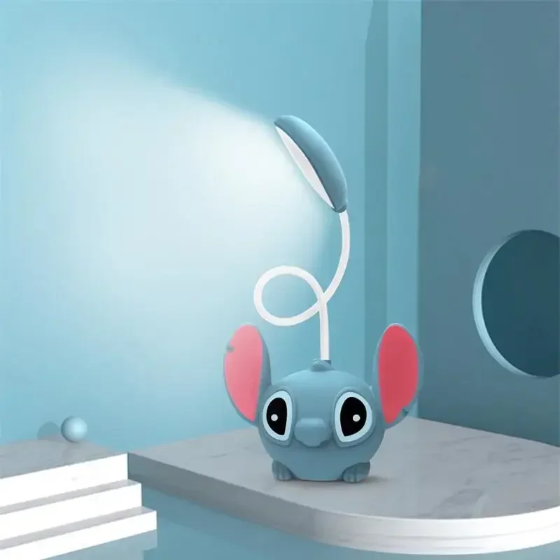 Disney Stitch USB Charging LED Desk Lamp Cute Cartoon Study Eye Protection Night Light Room Decoration Girl&Child Holiday Gifts