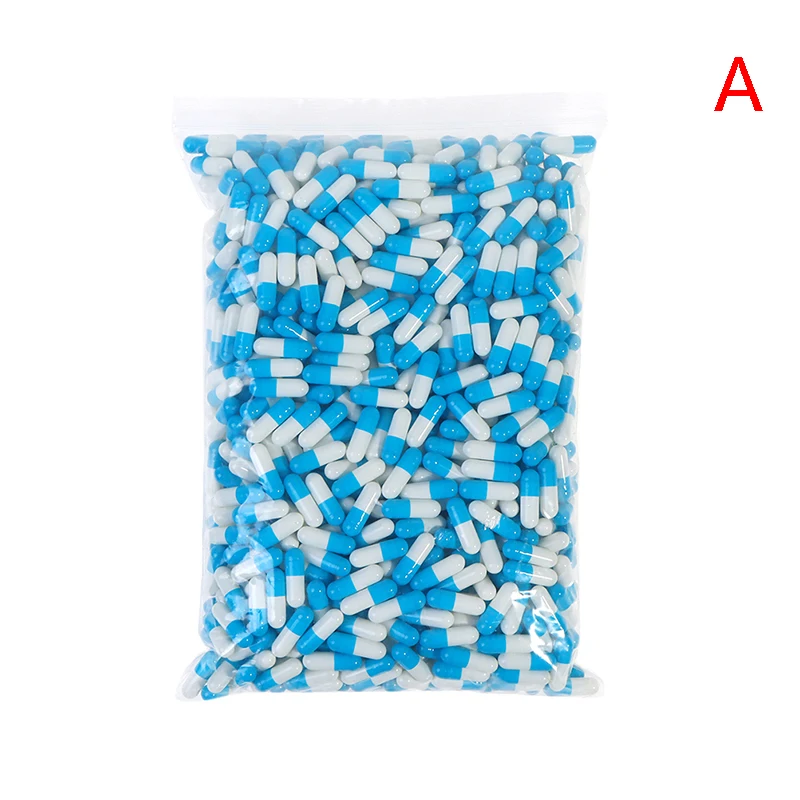 1000PCS Standard Size 4# Empty Capsules Gelatin Clear Capsules Hollow Hard Gelatin Transparent Seperated Joined Capsules