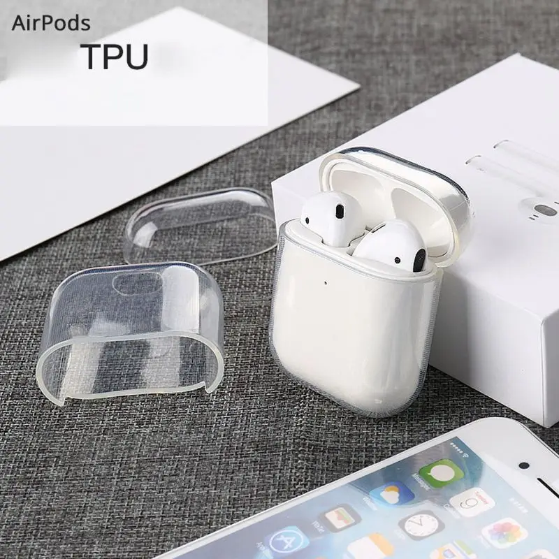 Top Quality Soft TPU Transparent Cover Earphone Protective Case Clear Skin For AirPods 1 2