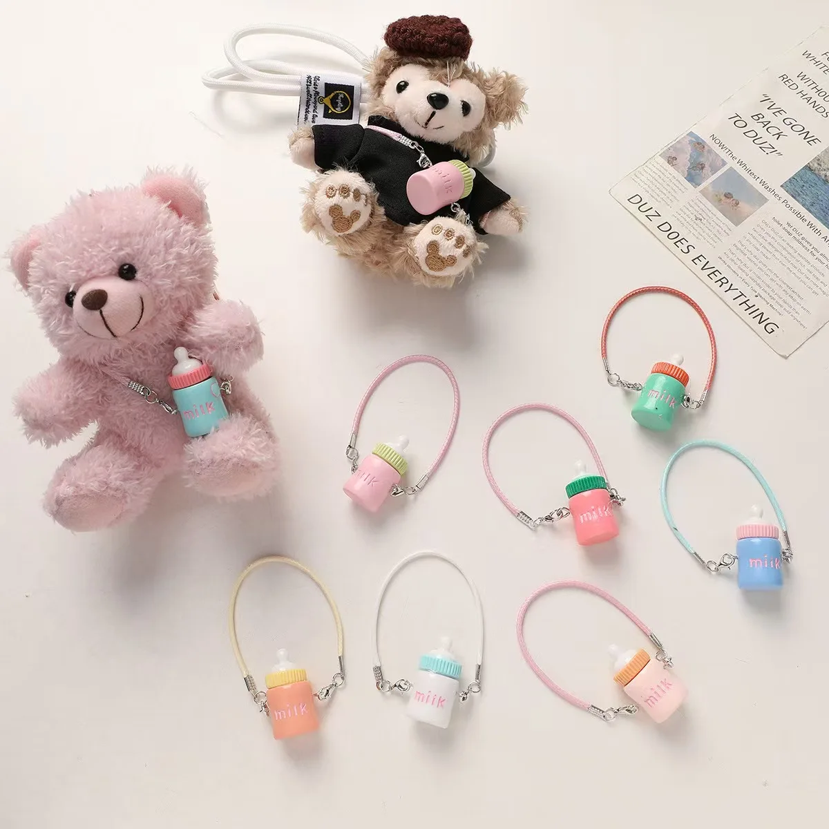 15 17cm 라부부 인형 침대 베개 수면 가방 잠옷 안대 액세서리 어린이 선물 잠옷 침대 슬리퍼 인형 액세서리