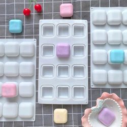 1pc 12 cavity square silicone mousse cake mold is easy to use and non stick baking mold for cake decoration DIY baking tools