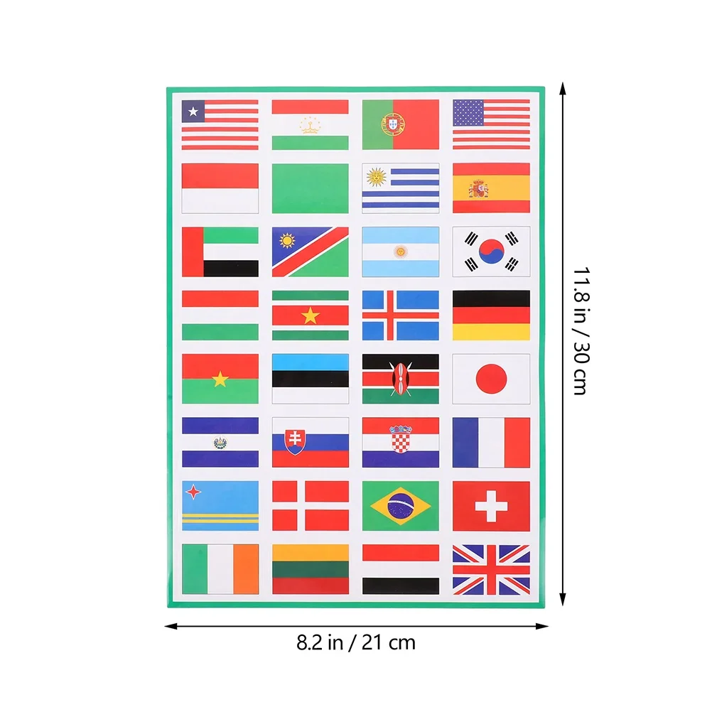 2PCS Of World Flag Stickers Self-Adhesive Flag Stickers World Match Face Stickers Flag Stickers Face Stickers Random Style